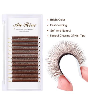 Y Lashes Extensions | Colored YY Premade Fans | Brown Eyelash Extensions D Curl 0.07mm 8-15mm Mixed Tray | Easy Fan Volume Lashes Supplies - Buy Online on GoSupps.com