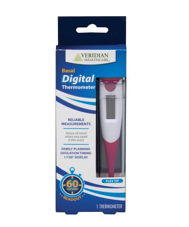 Veridian Healthcare Basal Digital Thermometer for Ovulation Tracking, Natural Family Planning and Fertility | Fahrenheit and Celsius