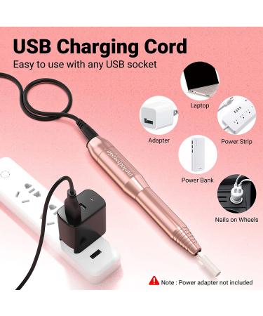 MelodySusie Electric Nail Drill 11 in 1 Kit for Acrylic Gel Nails - Portable Manicure Pedicure Tool with Nail Drill Bits and Sanding Bands - Gold - Buy Online on GoSupps.com