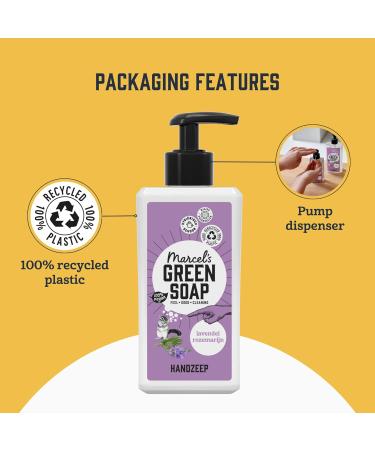 Marcel's Green Soap Lavender & Rosemary Liquid Hand Soap - Eco-Friendly Vegan Biodegradable - 6 Pack (250ml) - Buy Online on GoSupps.com