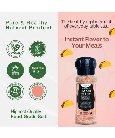 Herbion Naturals Himalayan Pink Salt Coarse Grain Grinder 225 Grams (7.9 Ounce) Easy to Use Supreme Quality Purest Form Of Salt (Pack of 1) - Buy Online on GoSupps.com