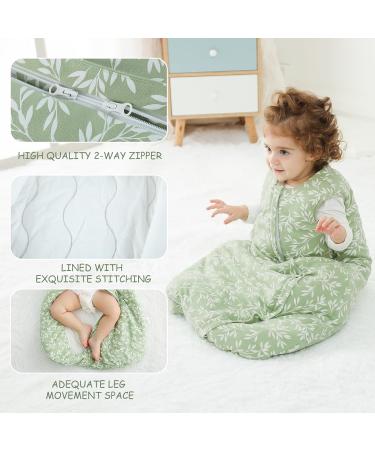 Looxii 3.5 TOG 100% Cotton Baby Sleeping Bag | Newborn Sleepsack for Boys and Girls 12-18 Months | Soft Wearable Blanket | Green Leaf Design - Buy Online on GoSupps.com