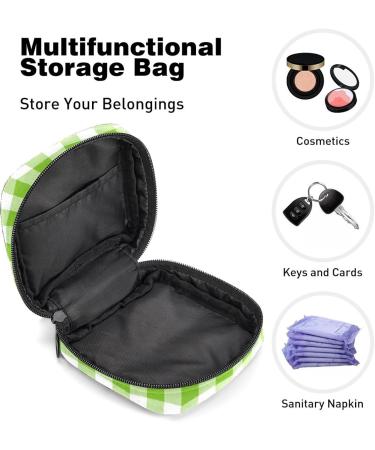 Shop Women's Plaid Green Portable Period Kit | Bonds Storage Pocket Keeper Bag - Perfect for Girls - Buy Online on GoSupps.com