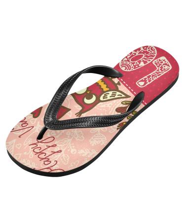 Buy Mnsruu Cartoon Animal Owl Flip-Flops for Valentine's Day - Perfect for Home Hotel Spa & Travel - XL Sizes for Men & Women - Buy Online on GoSupps.com