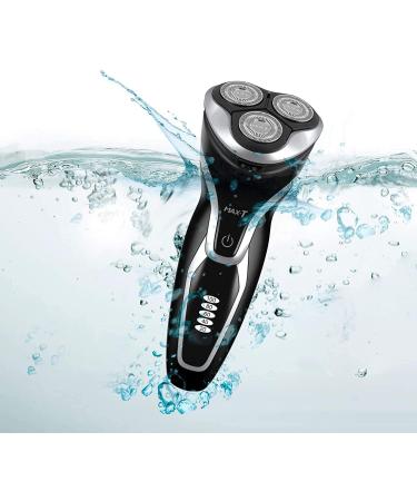 MAX-T Men Electric Razor - Rechargeable Wet & Dry Rotary Shaver for Men (Black) - Buy Online on GoSupps.com