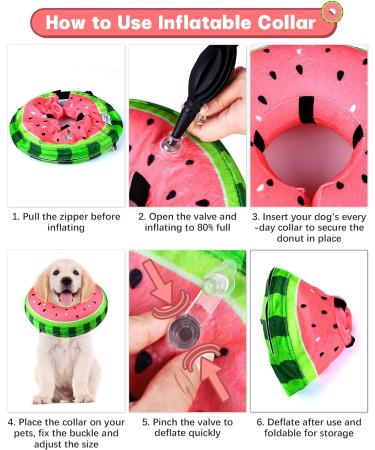 Inflatable Dog Cone Collar | Adjustable Recovery Collar for Dogs & Cats | Soft & Comfortable Dog Donut Collar | Prevents Vision Blockage | Large Size 12-18 Necks - Buy Online on GoSupps.com