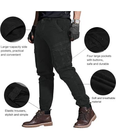 OUTSON Men's Work Cargo Pants - Ripstop Construction Flex Pants for Outdoor Hiking - Black 36 - Buy Online on GoSupps.com