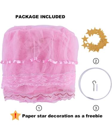 Twinkle Star Kids Netting Princess Bed Canopy 3 Layers Lace Ruffle Dome for Baby  Girls (Pink) - Buy Online on GoSupps.com