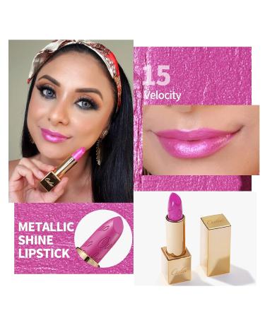 Oulac Metallic Shine Purple Pink Lipstick - Velocity(15) | Vegan & Cruelty-Free Full-Coverage Lip Color - Buy Online on GoSupps.com