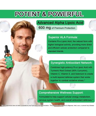 Alpha Lipoic Acid Liquid Drops ALA Supplement Alpha Lipoic Acid 600mg for Antioxidants Nerve & Energy Metabolism Support Alpha-Lipoic Acid w. Stabilized R-ALA & S-ALA for Max Bioavailability NON-GMO - Buy Online on GoSupps.com