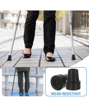 Tube Tip 19 mm Pack of 4 Crutches Rubber Walking Stick Rubber Buffer Non-Slip Rubber Replacement Cane Tip Rubber and Carbon Black Mixed Non-Slip Stable Foot Pad Folding Cane Crutch Accessories (Black) - Buy Online on GoSupps.com