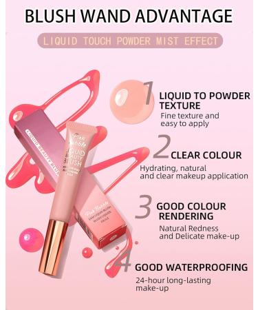 Velvet Liquid Blush Wand with Cushion Applicator Breathable Cream Blush Beauty Stick Blusher Makeup Dual Use for Cheeks & Lips Weightless Long-Wearing Dewy Finish Easily Blendable Blush Wand-01 01# - Buy Online on GoSupps.com