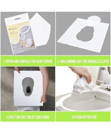 Toilet Seat Covers Disposable Travel Pack 120 Pack XL Thick Flushable Toilet Seat Covers for Portable Travel Potty Public Restrooms Paper Toilet Seat Cover Kids Adult Toilet Cover - Buy Online on GoSupps.com