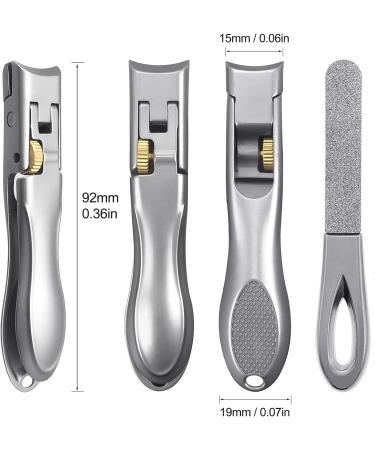Safety Lock Wide Jaw Nail Clippers with Diamond File Set - Heavy Duty Nail Trimmer for Thick Toenails - Curved-CL3P - Buy Online on GoSupps.com