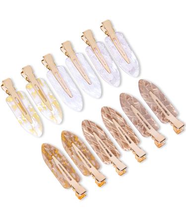 Cptots 12PCS No Bend Hair Clips No Crease Hair Clips Creaseless Hair Clips No Dent Hair Clip For Makeup Applications Acrylic Resin Flat Hair Clips For Styling Fashion Hair Barrettes For Women With Thick Thin Hair style01