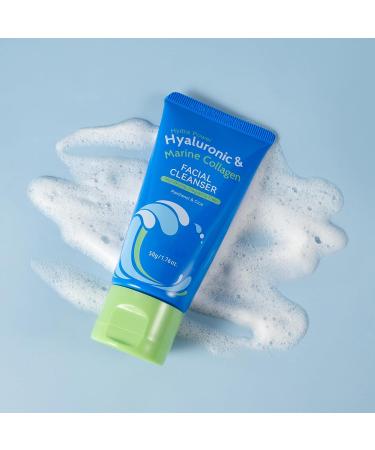 MIESCHER Hyaluronic & Collagen Facial Cleanser Face Cleanser Deep Cleaning Foaming Cream Repairing Deep Cleansing Moisturzing Hydrating Lotion Foam Balance Oil Water 1.76Oz - Buy Online on GoSupps.com