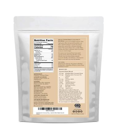 Healthworks Coconut Flour Unrefined Raw Organic - 64oz | Certified Keto, Vegan & Non-GMO Protein Based Whole Foods for Pancakes, Waffles, Bread & Baked Goods - Buy Online on GoSupps.com