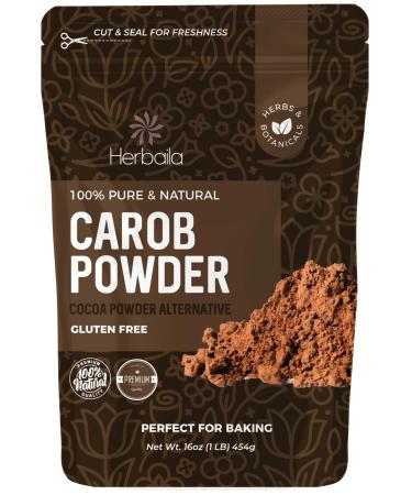 Carob powder, 1 lb. Raw Carob Powder, Carob Flour, Chocolate Substitute Carob, Unsweetened Carob Powder, Carob Chocolate Cocoa Powder Alternative. All Natural, Vegan, Paleo, Non-GMO.