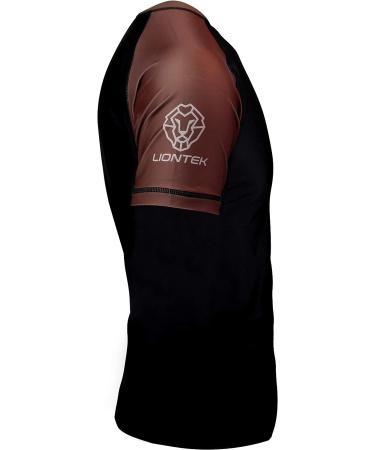 LIONTEK Brown BJJ Rash Guard | X-Large Brazilian Jiu Jitsu Compression Shirt - Buy Online on GoSupps.com