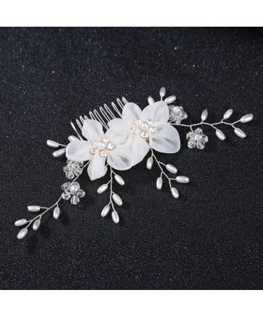 POPETPOP Hair Accessories for Prom Wedding Hair Accessories Bridal Headpiece Flower Girl Hair Accessories Pearl Headpiece for Wedding Flower Girl Headpiece White Beautiful Bride Flower Head - Buy Online on GoSupps.com
