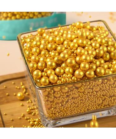 Buy Edible Gold Sprinkles - Stray Gold Crunchy Sugar Pearls 130g | Perfect for Valentine's Day Birthdays & Weddings - Gourmet Cake Decoration - Buy Online on GoSupps.com