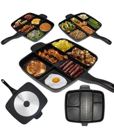 Soup Pot 5 in 1 Divided Stainless Steel Grill Frying Pan Multi-Purpose Kitchen Utensils Pots for Kitchen Plate - Buy Online on GoSupps.com