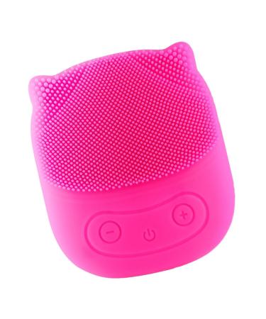 Waterproof Skin Exfoliator Brush Silicone Face Scrubber Electric Face Brush Facial Cleansing Brush Skin Exfoliator with Penguin Shape Design for Skin Care Accessories Red