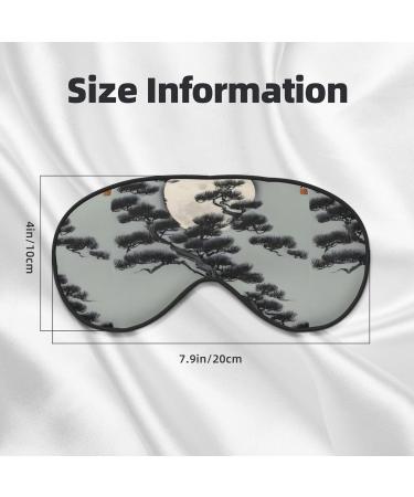 Unisex Blackout Sleep Eye Mask - Pine Tree Under The Moon | Adjustable & Comfortable for Travel Yoga Home & Office - Buy Online on GoSupps.com