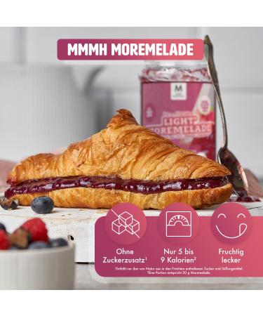 More Nutrition Moremelade - 4 x 240g Fine Raspberry Light Fruit Spread | Healthy Gourmet Jam for International Shipping - Buy Online on GoSupps.com