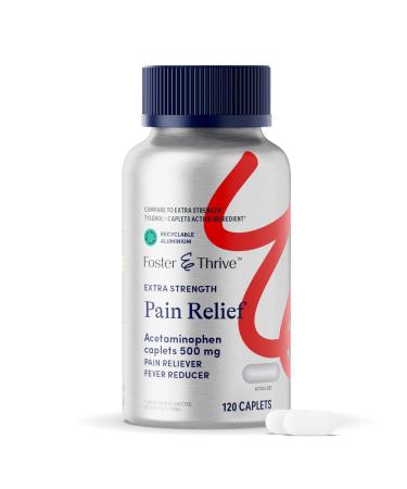 Foster & Thrive Acetaminophen 500mg Extra Strength Pain Reliever 120 Count Helps Relieve Muscle and Joint Aches Fever Reducer Arthritis