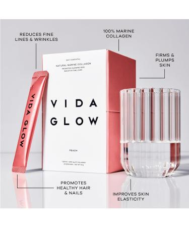 Vida Glow - Sachets de collag ne marin hydrolys naturel | Favorise une peau clatante + lisse les ridules (p che 30 sachets) P che 30 sachets - Buy Online on GoSupps.com