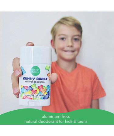 FRESH MONSTER Kids & Teens Deodorant I 24-Hour Protection I Gummy Burst Scent I Aluminum-Free I Paraben-Free I Hypoallergenic I Dermatologist Tested I 1.76 oz - Buy Online on GoSupps.com