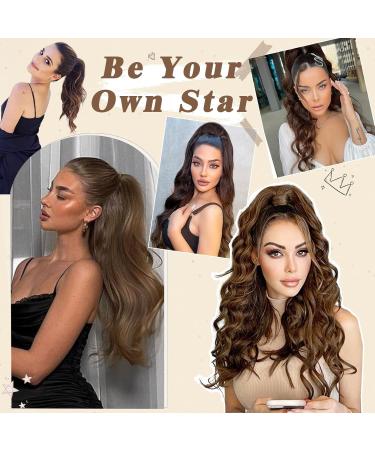 BARSDAR 65 cm Burgundy Wavy Ponytail Extension - Synthetic Hair for Women & Girls - Easy Clip-In Curls - Buy Online on GoSupps.com