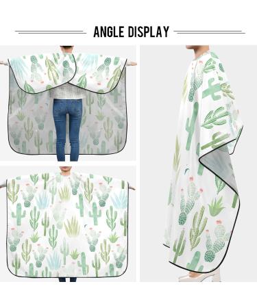 visesunny Barber Cape Green Cactus Polyester Hair Cutting Salon Cape Apron Anti-Static Haircut Water-Resistant Shaving Cloth Beard Shaving Bib Hairdressing Cape Multi Large - Buy Online on GoSupps.com