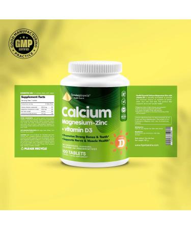 Health Pyramid Calcium Magnesium Zinc with Vitamin D3 - 100 Vegan Tablets for Strong Bones, Teeth, Nerve & Muscle Health - Buy Online on GoSupps.com