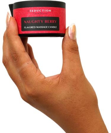 Aromatherapy Massage Oil Candle - Sweet Strawberry Bubblegum Scent for Relaxation & Home SPA - Sustainable Full Body Massage Therapy - Naughty Berry - Buy Online on GoSupps.com
