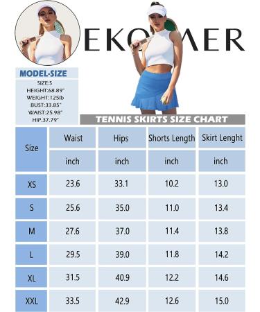 Ekouaer Women's Lightweight Athletic Golf Skort with Pockets - Orange, Small - Buy Online on GoSupps.com