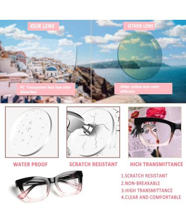 6 Pack Oprah Style Blue Light Blocking Reading Glasses for Women - Square Computer Readers Mix Color 2.0x - Buy Online on GoSupps.com