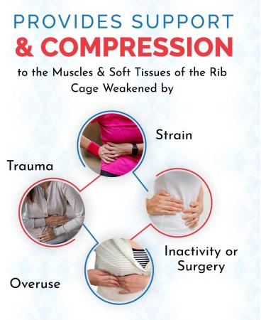 ITA-MED USA Breathable Elastic Rib Brace for Women | Compression Support Wrap for Fractured Ribs - Large (Pack of 1) - Buy Online on GoSupps.com