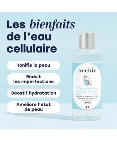 Archie Apple Cellular Water Natural purifying and toning tonic lotion. Intense hydration. Reduces imperfections. Facial care. Organic - Buy Online on GoSupps.com
