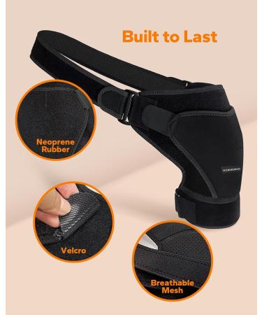 Komoko Shoulder Brace - Rotator Cuff Support Adjustable Arm Sling for Pain Relief & Compression - Fits Left & Right Arm for Men & Women - Buy Online on GoSupps.com