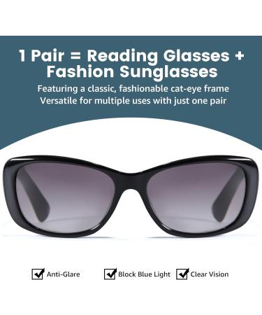 Shop Women's Full Reading Sunglasses 1.5-4.0 | Stylish Black IF8110 International Shipping Available - Buy Online on GoSupps.com