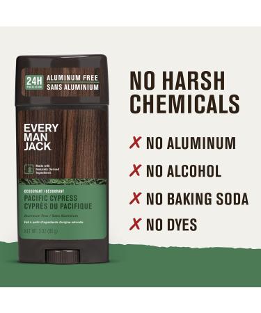Every Man Jack Pacific Cypress Men s Deodorant - Stay Fresh with Aluminum Free Deodorant For all Skin Types - Odor Crushing Long Lasting with Naturally Derived Ingredients - 3oz (2 Pack) - Buy Online on GoSupps.com