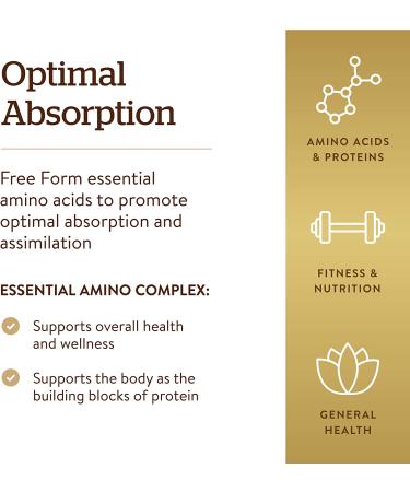 Solgar Essential Amino Complex 60 Vegetable Capsules - Non-GMO, Vegan, Gluten-Free, Dairy-Free, Kosher - 60 Servings (60 Count) - Buy Online on GoSupps.com