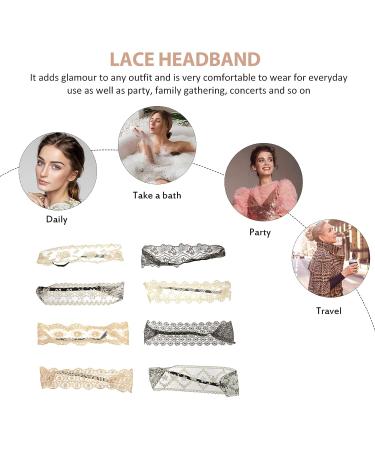 Uonlytech 8pcs Lace Stretch Headbands for Women and Girls - Lace Beaded Set - Buy Online on GoSupps.com