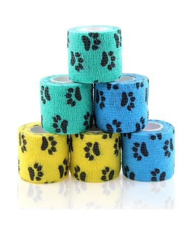 AUPCON Vet Wrap Cohesive Bandages Bulk Self Adhesive Bandage Wrap Self Adherent Wrap Non-Woven for Dogs Pet Animals & Ankle Sprains & Swelling 2 Inch x 5 Yards (2 Inch Claw)