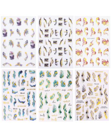 3D Marble Wave Nail Stickers - Self-Adhesive Foil Stripe Art Supplies in White, Black, Gold - French Nail Decals for Women and Girls (6PCS) - Buy Online on GoSupps.com