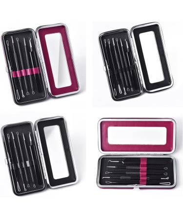 5-Piece Blackhead Remover Tool Kit | Acne Removal & Pimple Popper Tools | Comedo Extractor with PU Leather Case & Mirror - Buy Online on GoSupps.com