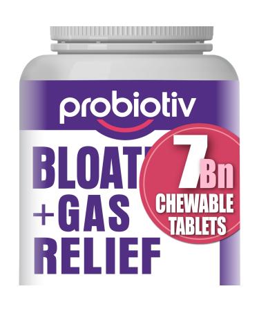 Gas & Bloating Support for Women and Men 7 Billion CFU Chewable Probiotics & Lactobacillus Reuteri Daily Digestive Enzymes for Occasional Bloating Gut Comfort & Digestive Health Strawberry 30 Count (Pack of 1)