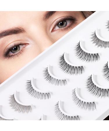 10 pairs of false eyelashes 5 style mixed hybrid artificial eyelashes set natural eyelash transparent band short and soft stripes artificial eyelashes of course eyelashes by emeda (mix-m) 5-style mix-m